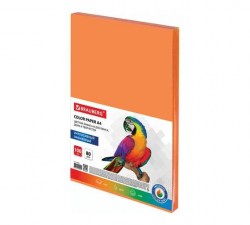 Бумага А-4 Brauberg 100л 80гр оранжевая 112452