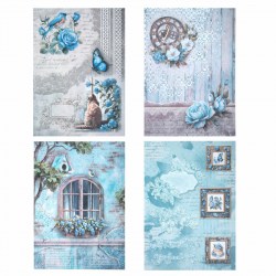 Бумага для скрапбукинга 15*21см В лазурных тонах 665442 Остров сокровищ