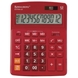 Калькулятор Brauberg EXTRA-12-WR бордовый 250484