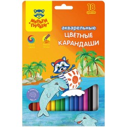 Карандаши 18цв. Енот в Карибском море 10764 акварельн. Мульти-Пульти