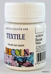 Краска акриловая для ткани 50 мл белая 4128104 Decola