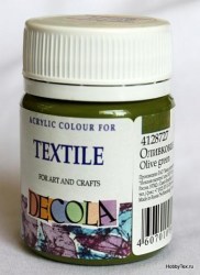 Краска акриловая для ткани 50 мл оливковая 4128727 Decola
