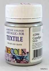 Краска акриловая для ткани 50 мл серебро 4128966 Decola