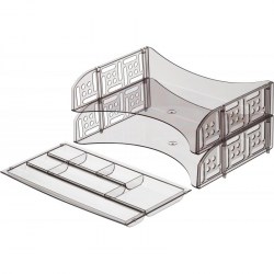 Лоток гориз ЛТ694 набор 2шт серый +органайзер /Стамм