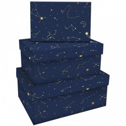 Набор прямоугольных коробок 3 в1 MS_46605 "Golden constellation" 