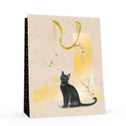 Пакет подарочн. 26*32,5*13 Черные кошки вертик. /Альт/