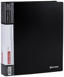 Папка зажим 4 кольца 40мм 270547 черная Brauberg