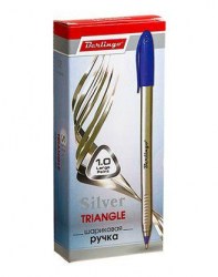 Ручка синяя 10792 Triangle Silver 1мм Berlingo