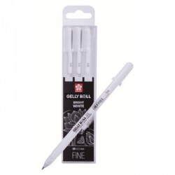 Ручки 3шт гелевые белые SA404 Gelly Roll Sakura