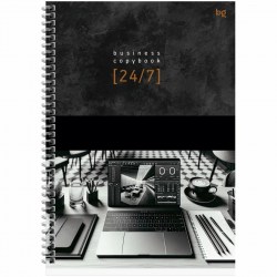 Тетрадь 100л А4 Офисный стиль клетка на пружине 63218 BG