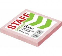 Блок липкий 51*51 100л. розовый 116580 STAFF