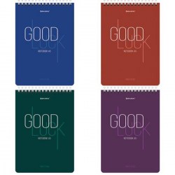 Блокнот А5 Good luck 114384 клетка на спирали твёрд.облож.Brauberg