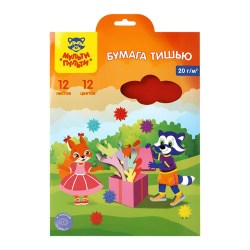 Бумага цветная А4 Тишью 12цв 40461 Мульти-Пульти