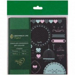 Бумага д/скрапбукинга 15*15 см ассорти Greenwich line