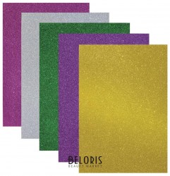 Фоамиран А4 5цв 2мм 37728 с блёстками Art Space