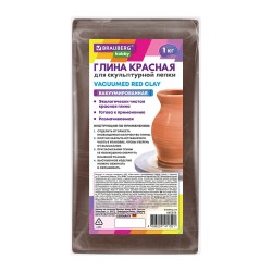 Глина для лепки 1 кг 665359 красная Brauberg