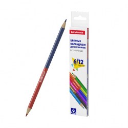 Карандаши 12цв. 6шт ЕК50530 двухсторонние