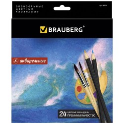 Карандаши 24цв. Премиум акварельные 180570 Brauberg