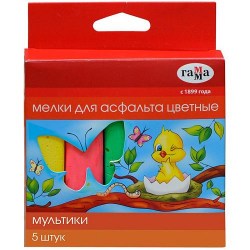 Мел 5цв. д/асфальта Мультики 2212202225 Гамма