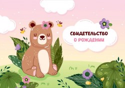 Обложка Свидетельство о рождении А5 Медвежонок 344967 Office Space