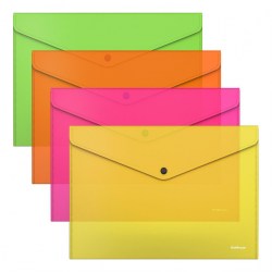 Папка на кнопке А4 ЕК55152 Glossy neon