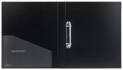 Папка зажим 2 кольца 35мм 221791 черная Brauberg