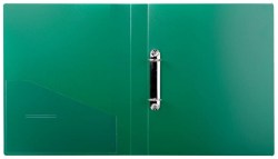 Папка зажим 2 кольца 35мм 221794 зеленая Brauberg