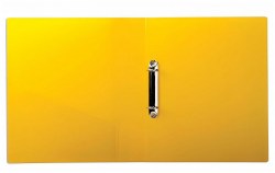 Папка зажим 2 кольца 35мм 221795 желтая Brauberg