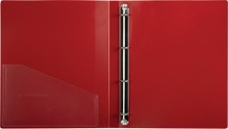 Папка зажим 4 кольца 25мм 270545 красная Brauberg