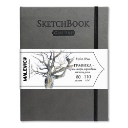 Скетчбук 14,5*19см 110гр 401246-401256 для графики книжный перепл.Малевичъ