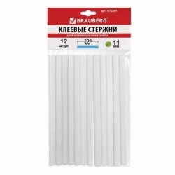 Стержни для клеевого пистолета 12 шт 11мм прозрачные 670294 Brauberg