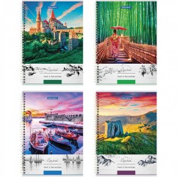 Тетрадь 80л А4 Nature 404054 клетка на пружине Brauberg